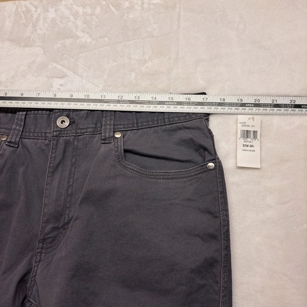 G.H. Bass & Co. Canvas Pants Men 32x32 Asphalt Gray New Stretch Flex Waistband